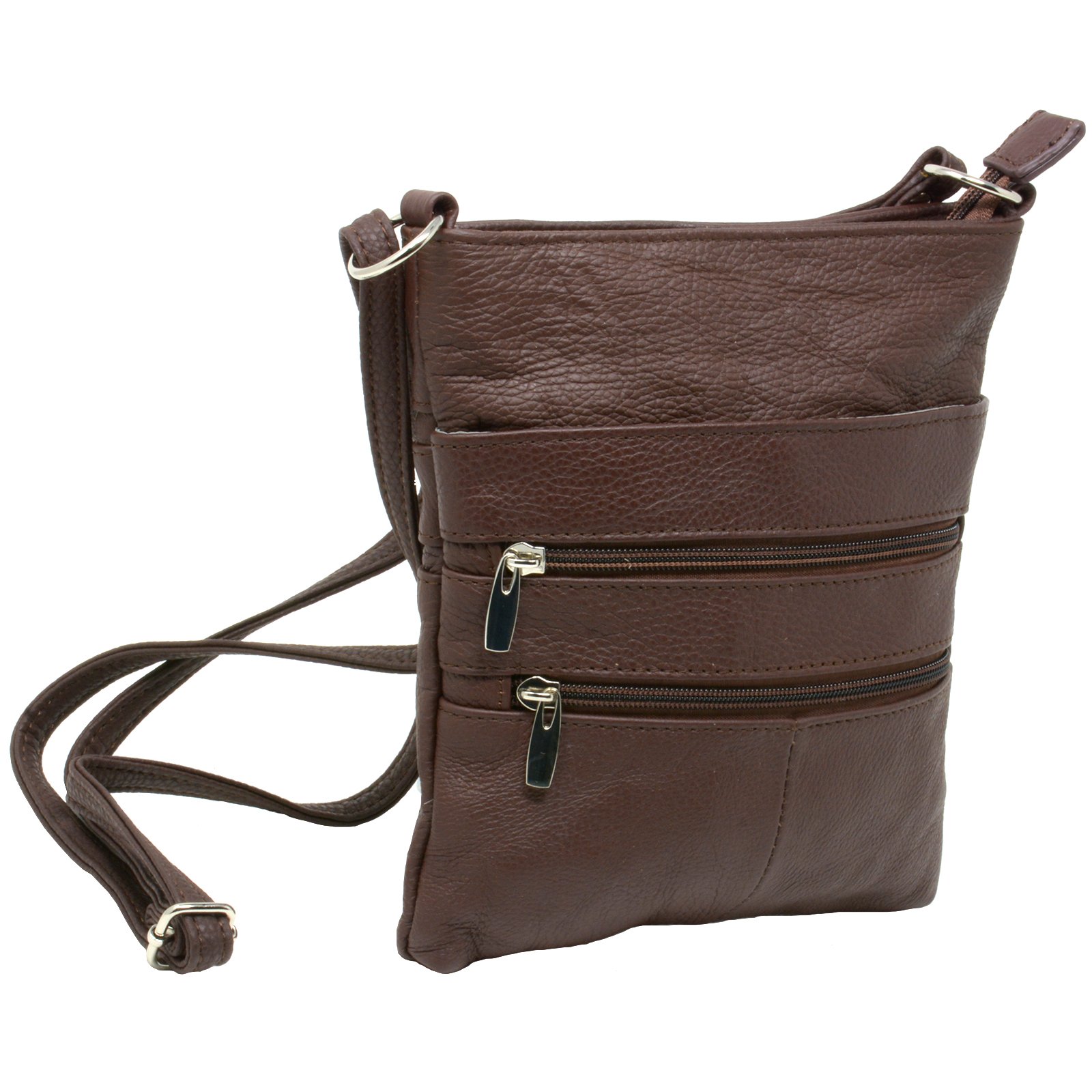 Genuine Leather Organizer Purse - Mini Handbag & Travel Bag with Zipper Shoulder Strap | Perfect for Daily Use, Office, Travel & Shopping