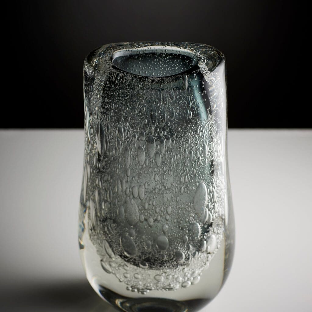 Cyan Design 10898 Viceroy Vase - Elegant Grey and Clear Glass Home Decor for Living Room, Dining Table, or Wedding Centerpiece