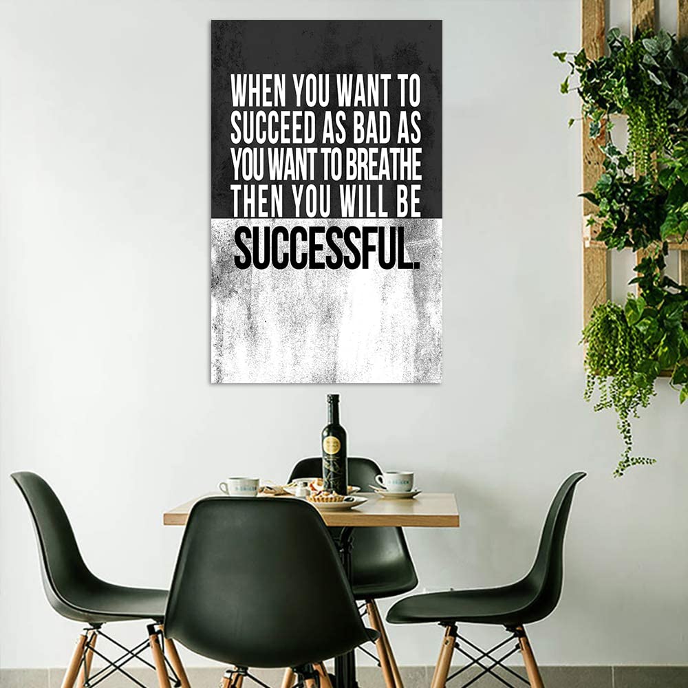 Motivational Canvas Wall Art - Inspirational Entrepreneur Quotes & Positive Office Decor - HD Printed Teamwork Artwork for Gym, Library & Workspace - Framed Ready to Hang (28