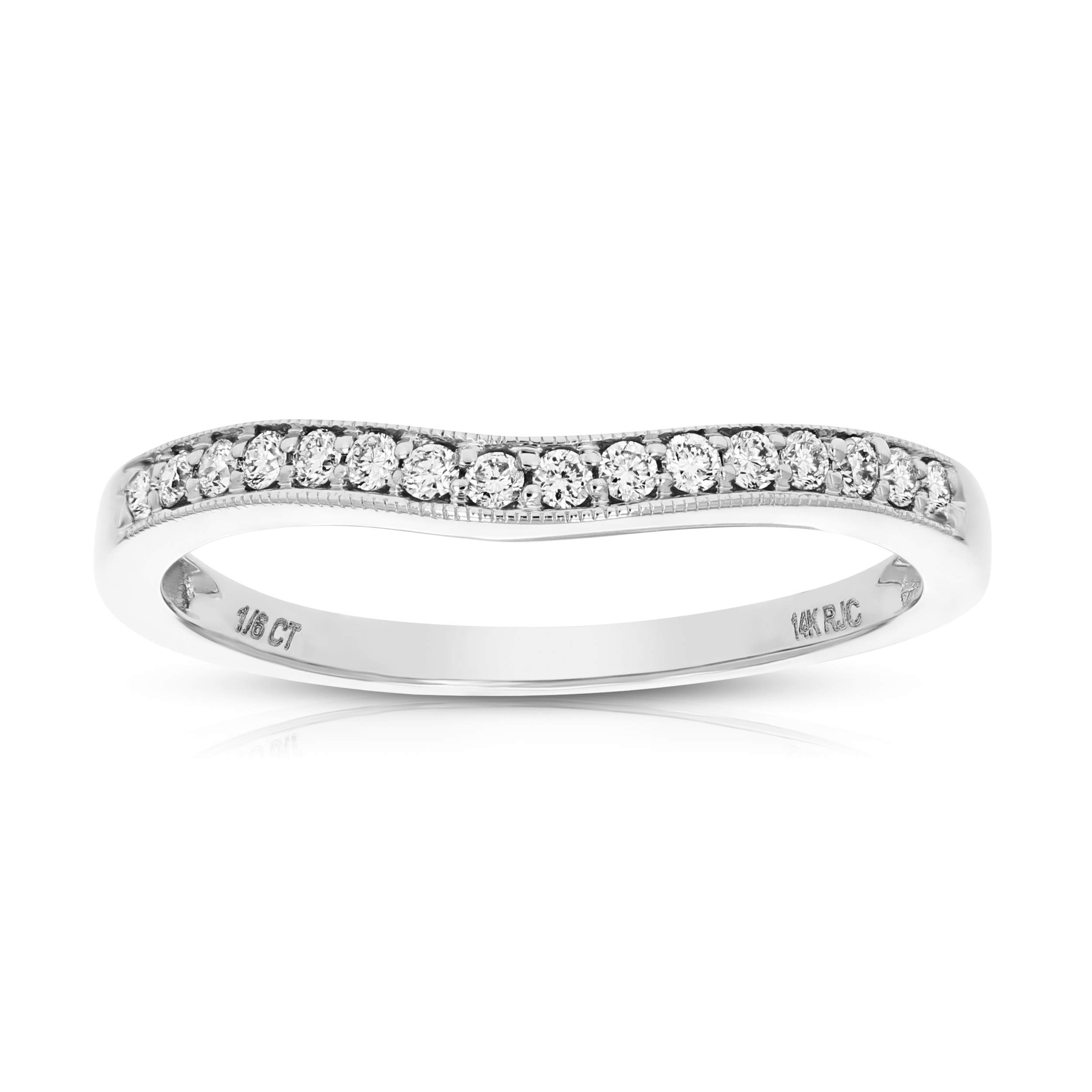 Vir Jewels 0.18 Carat Diamond Wedding Band for Women - 14K White Gold Contour Milgrain Ring, Size 4-7 | Perfect Engagement Ring, Anniversary Gift & Bridal Jewelry