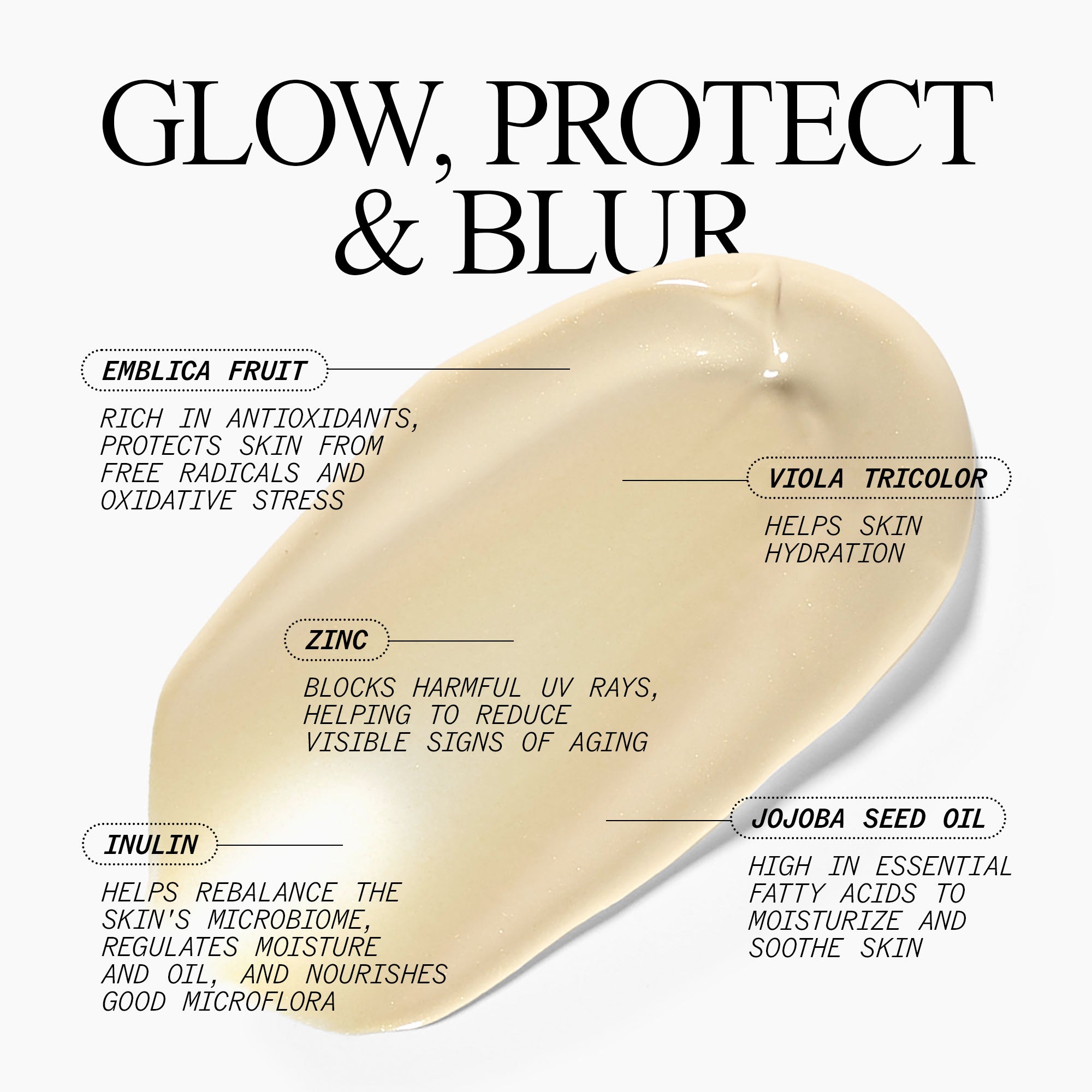 Prebiotix SPF 45 Glow Daily Multi-Tasking Moisturizer with Hyaluronic Acid - Lightweight Face Cream for Hydration & Sun Protection - Perfect for Daily Skincare Routine & Outdoor Activities