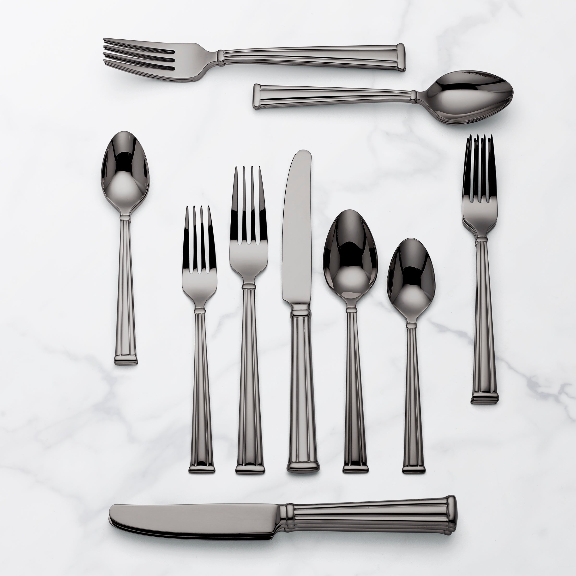 Premium Cantwell Graphite 20-Piece Flatware Set - Stainless Steel Silverware with Modern Matte Finish - Perfect for Dinner Parties, Wedding Gifts & Elegant Dining