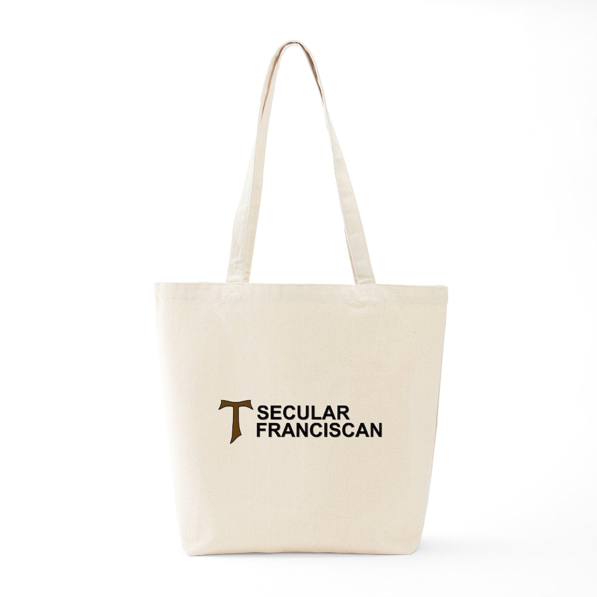 Secular Franciscan Tote Bag - Natural Canvas Reusable Shopping Bag for Groceries, Beach & Daily Use | Eco-Friendly Cotton Tote with Spacious Design