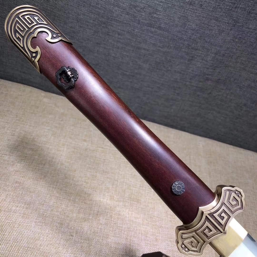 Handmade Chinese Tang Dao Sword - High Carbon Steel Blade with Brass Fittings - Full Tang Construction - Perfect for Martial Arts Training, Historical Reenactments & Collectors Display