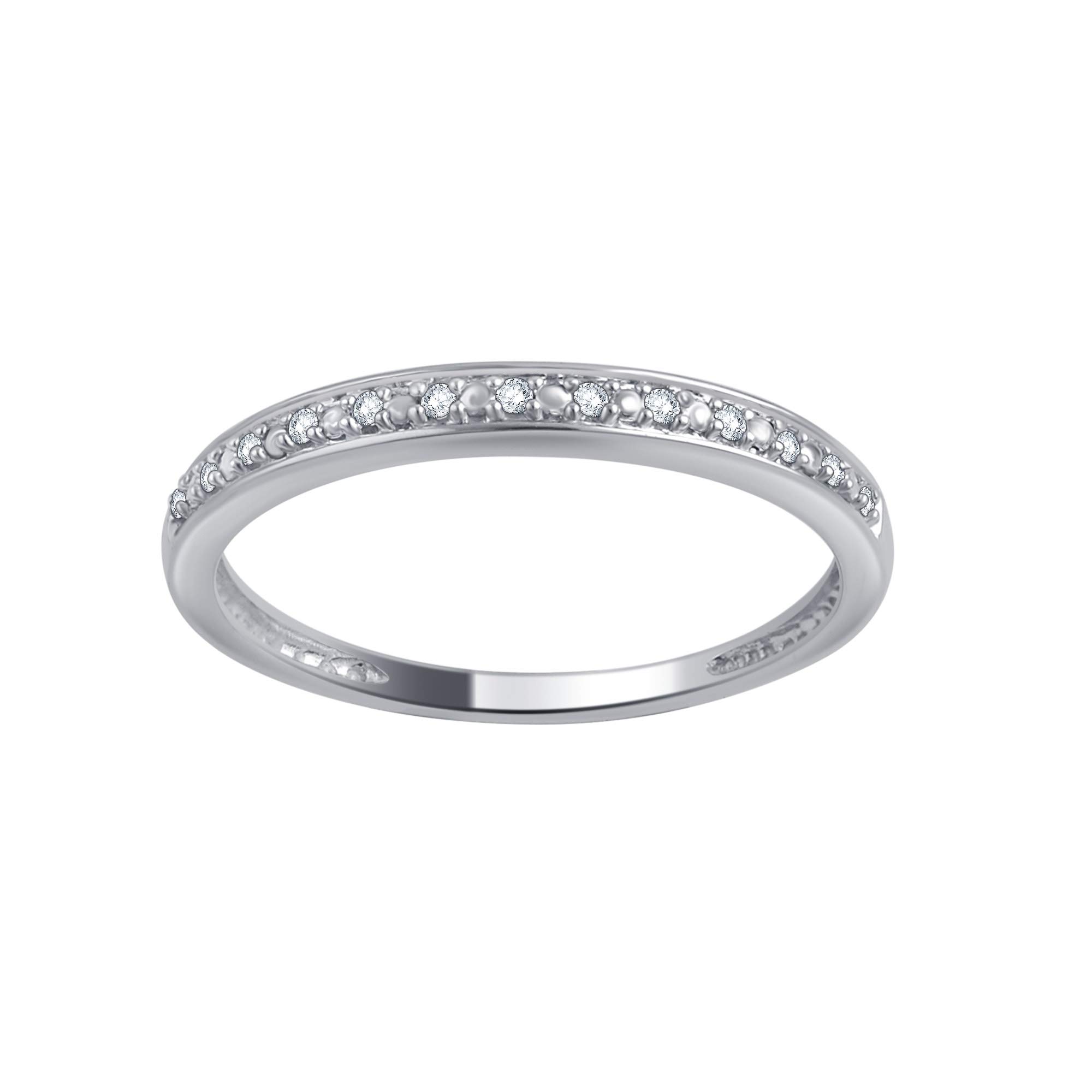 0.05 Carat Round Diamond Wedding Band & Stackable Ring Set in 10K Gold - Elegant Bridal Jewelry for Engagement, Anniversary & Everyday Wear