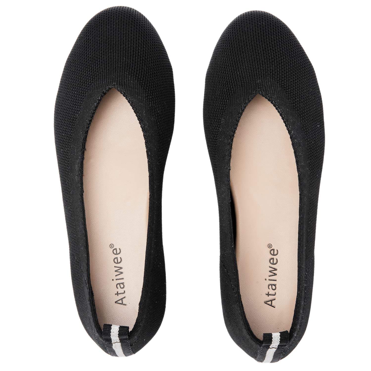 Ataiwee Women's Breathable Knit Ballet Flats - Comfortable Fashion Dress Shoes for Women | Perfect for Office, Walking & Casual Outfits