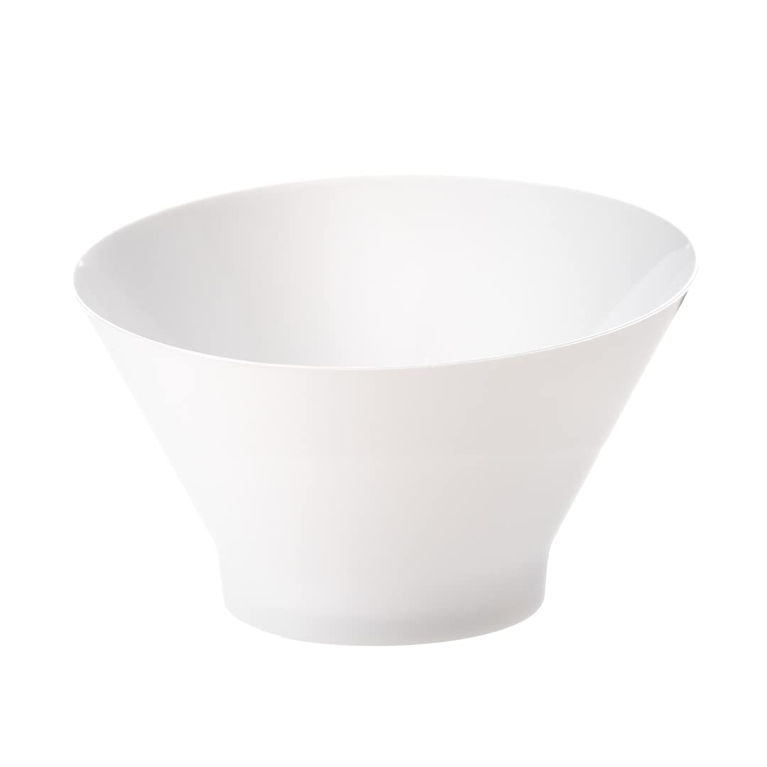 5 oz Disposable Plastic Appetizer Bowls - 100 Pack White Round Serving Bowls with Incline Design - Durable Snack Cups for Weddings, Birthdays, Parties & Catering - Perfect for Chips, Nuts, Candy & Small Appetizers