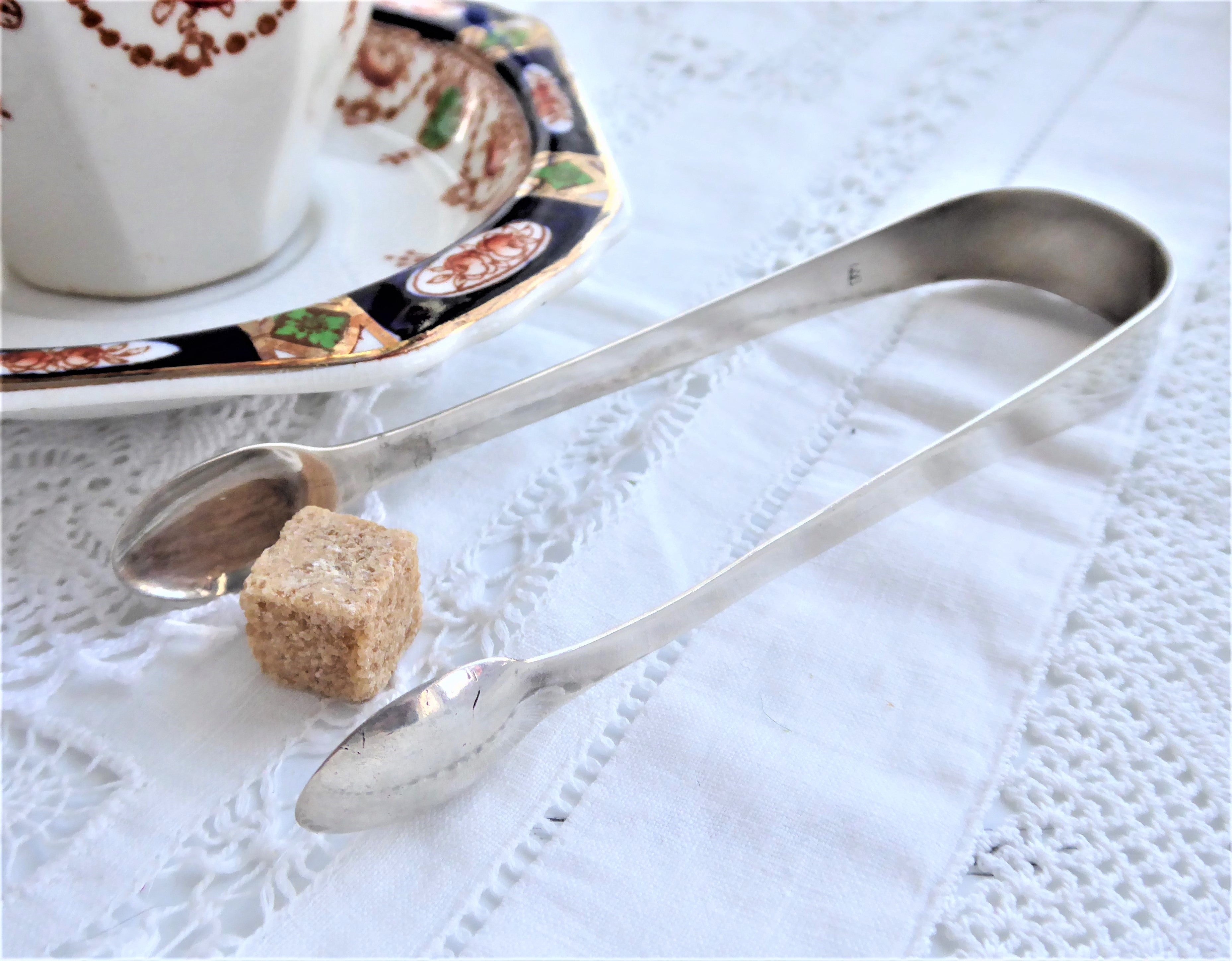 Antique Victorian Sterling Silver Sugar Tongs with Spoon Ends - London 1810 Hallmarked - Perfect for Tea Parties, Afternoon Tea & Vintage Tableware Collections
