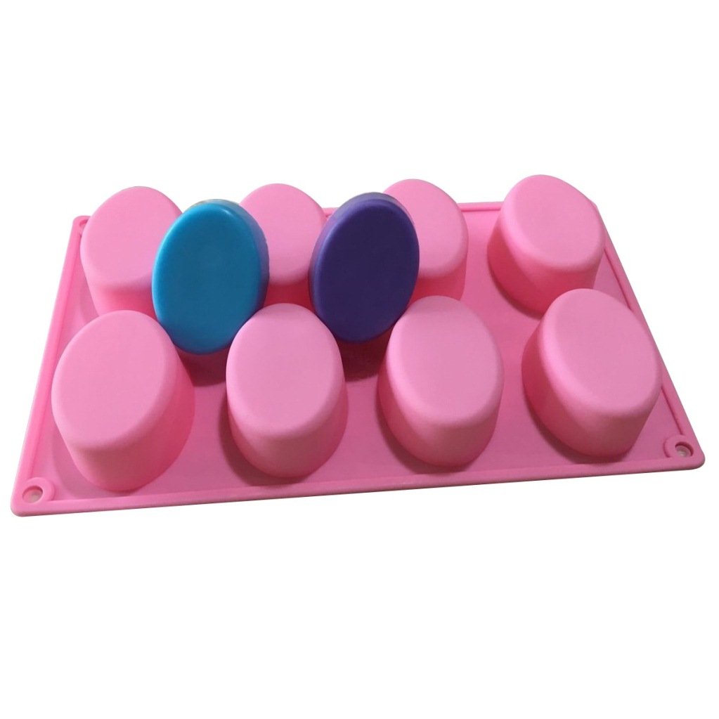 Vancgoods 8-Cavity Silicone Friand Oval Soap Mold - Premium Muffin Cupcake Pan for DIY Polymer Clay, Jelly & Craft Art - Perfect for Homemade Soaps, Candles & Baking