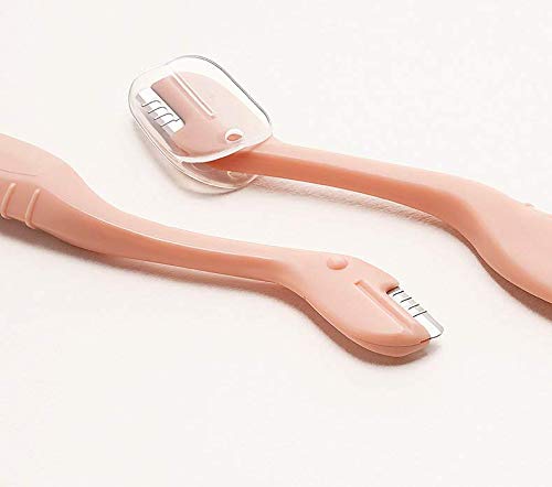WOIWO Eyebrow Trimmer & Shaver - 2 Pack Mini Plastic Beauty Tools for Precise Eyebrow Grooming | Perfect for Home & Travel Makeup Kits