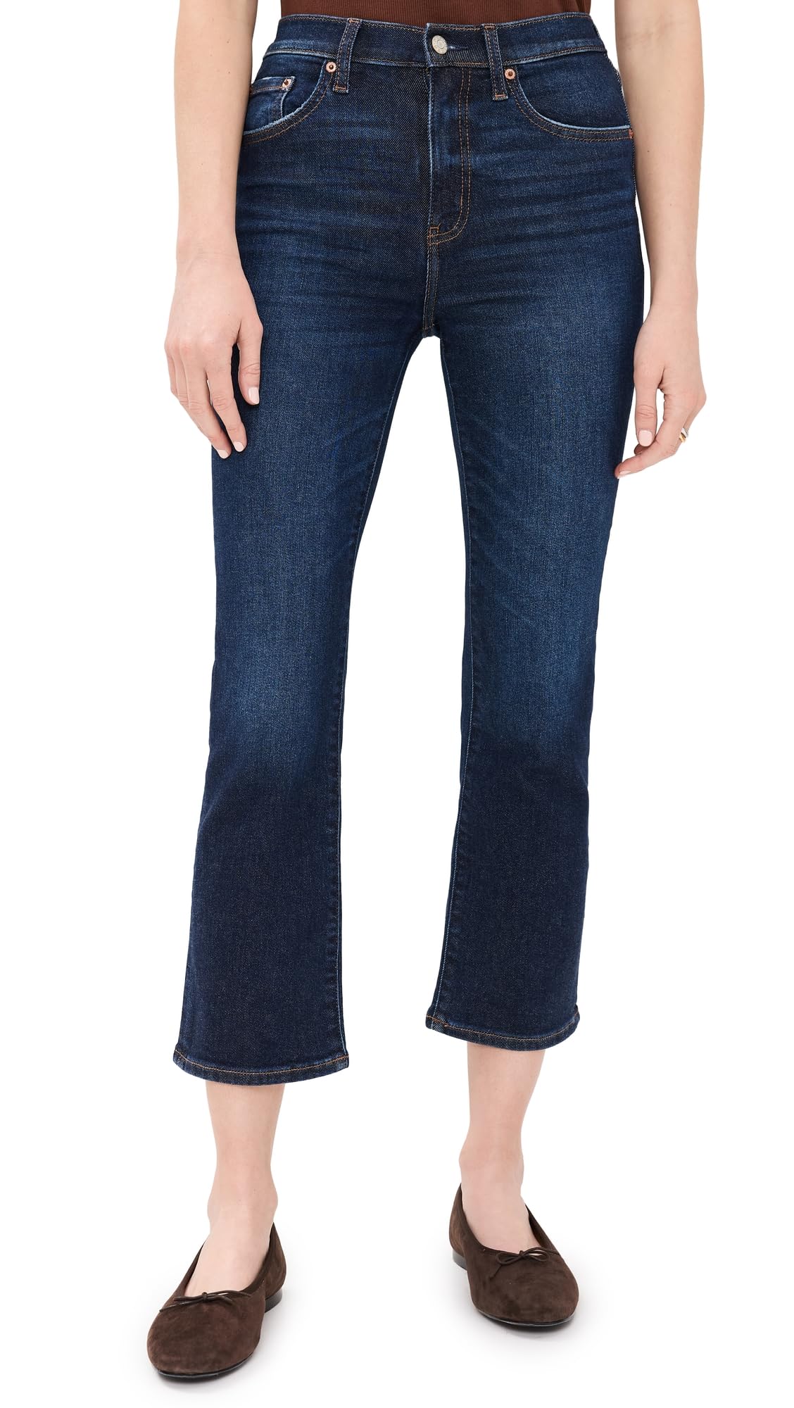 Shy Girl Crop Flare Jeans - High Waisted Bell Bottom Pants for Women | Perfect for Casual Outfits, Date Nights & 70s Retro Style
