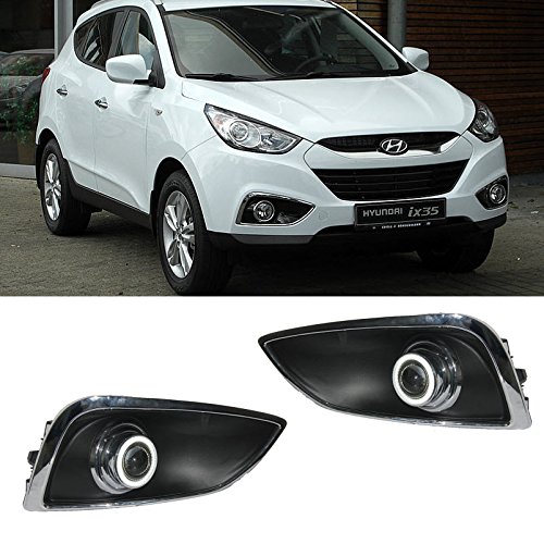 LED Angel Eyes DRL Fog Lights Kit for Hyundai IX35 2011-2014 - Bright White Halo Rings for Enhanced Visibility & Style - Perfect for Night Driving & Custom Car Upgrades