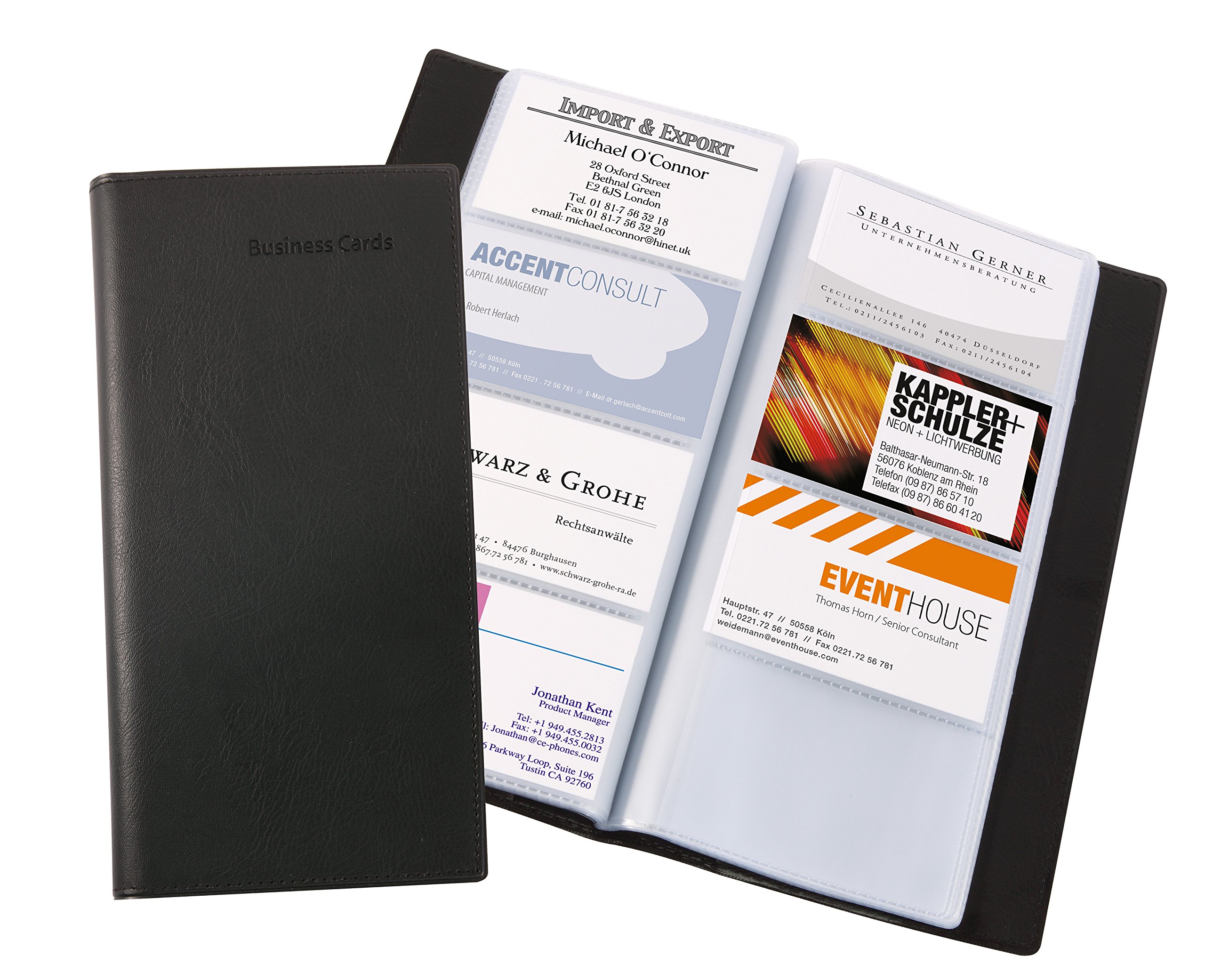 Premium VZ172 Leather-Look Card Holder Wallet - Holds 192 Credit Cards, Business Cards & IDs - Slim RFID Blocking Organizer for Men & Women - Perfect for Travel, Office & Everyday Use (Black)