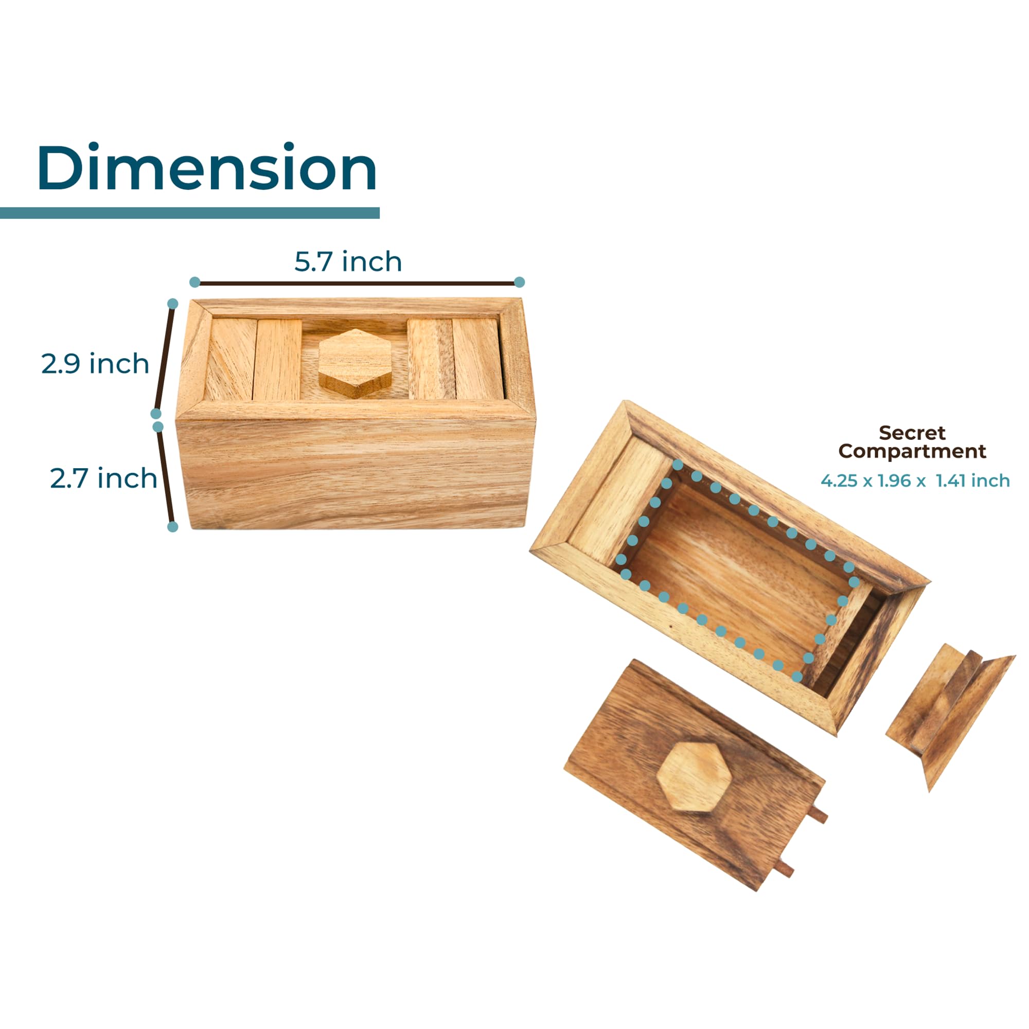 BSIRI Canopic Chest - Challenging Wooden Brain Teaser Puzzle Box | 3D Lock Box for Money, Jewelry & Gifts | Perfect for Cash Gifts, Secret Storage & Mind Games | Great Gift for Puzzle Lovers & Collectors