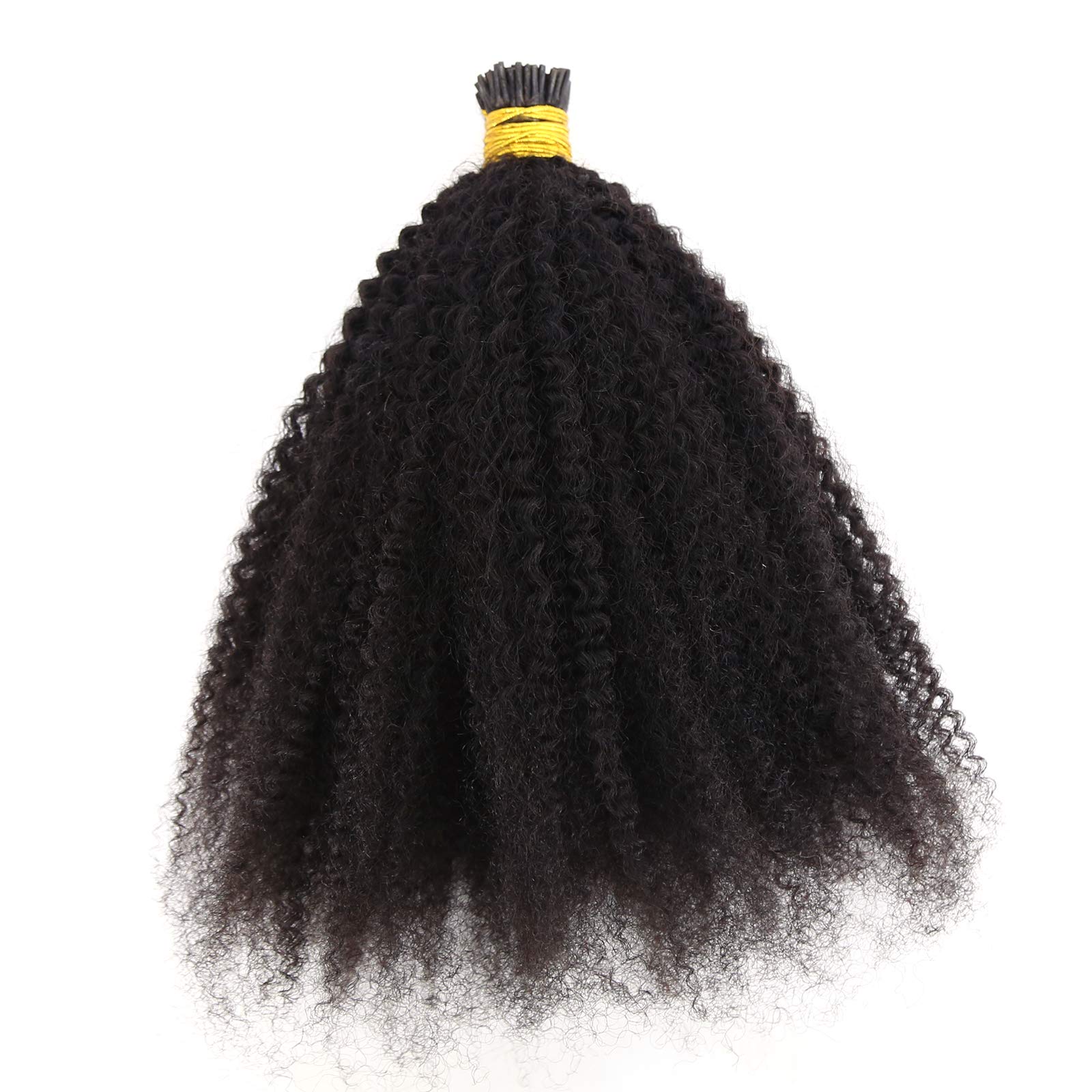 ZigZag Afro Kinky Curly I-Tip Hair Extensions - 100% Brazilian Virgin Human Hair - 1g/Strand 100g Bundle - 4B/4C Texture - Easy Stick Tip (20 Inch) - Perfect for Protective Styles, Braids & Natural Hair Looks