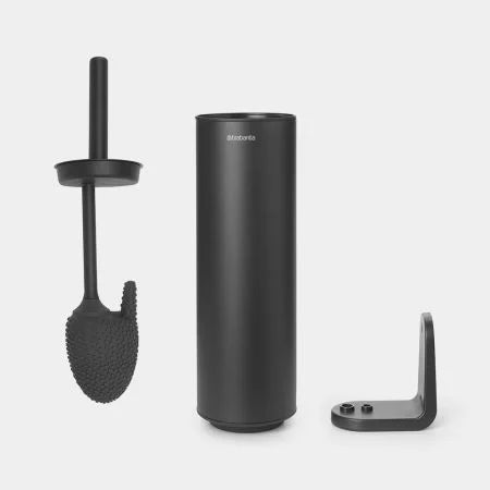 Mindset Toilet Brush with Mineral Infinite Grey Silicon Head - Durable Bathroom Cleaning Tool for Home & Office Use