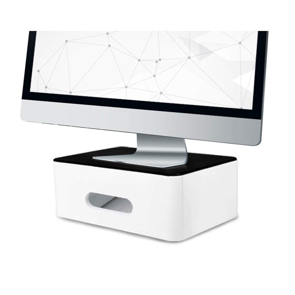 Adjustable Dual Monitor Stand for Computer - Multi-Function Ergonomic Riser with Height Adjustment (White, 30x20x11cm) - Perfect for Home Office Setup & Workspace Organization