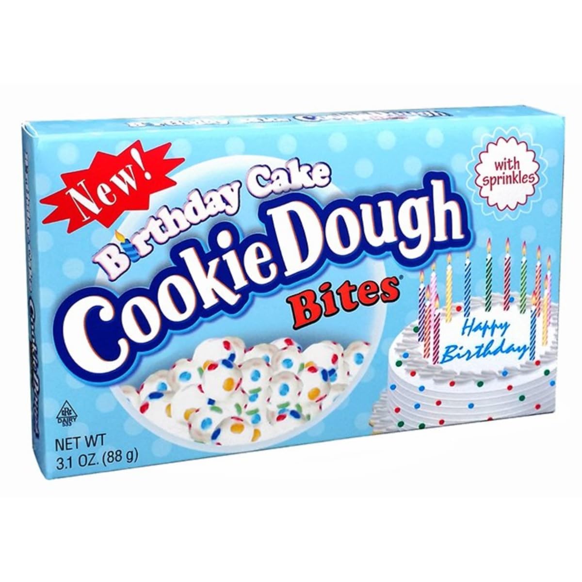 Taste of Nature Cookie Dough Bites Birthday Cake Flavor - 3.1oz Gluten Free Snacks for Kids & Adults - Perfect for Birthday Parties, School Lunches & On-the-Go Treats
