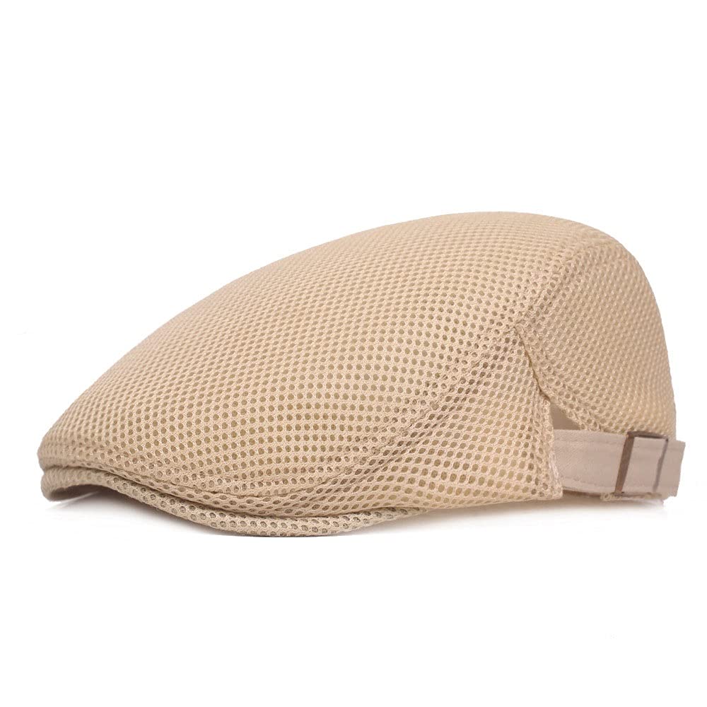 Stylish Summer Beret Hat for Men & Women - Breathable Mesh Newsboy Flat Cap, Adjustable (55-60cm) - Perfect for Outdoor Activities, Travel & Fashion