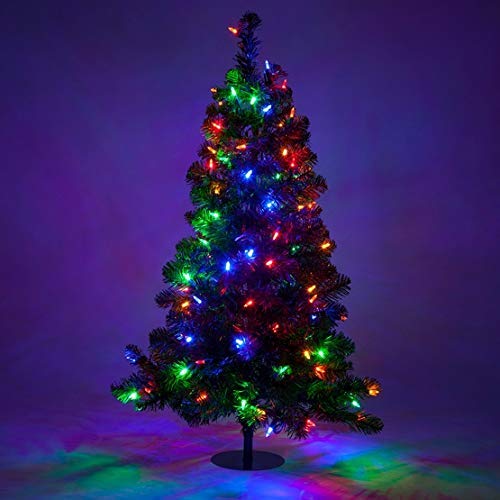 3 ft Mini Outdoor Christmas Tree with 100 Multicolor LED Lights - Waterproof Holiday Pathway Decorations for Yard, Garden, Porch, and Patio | Perfect for Christmas, Winter, and Holiday Season Decor
