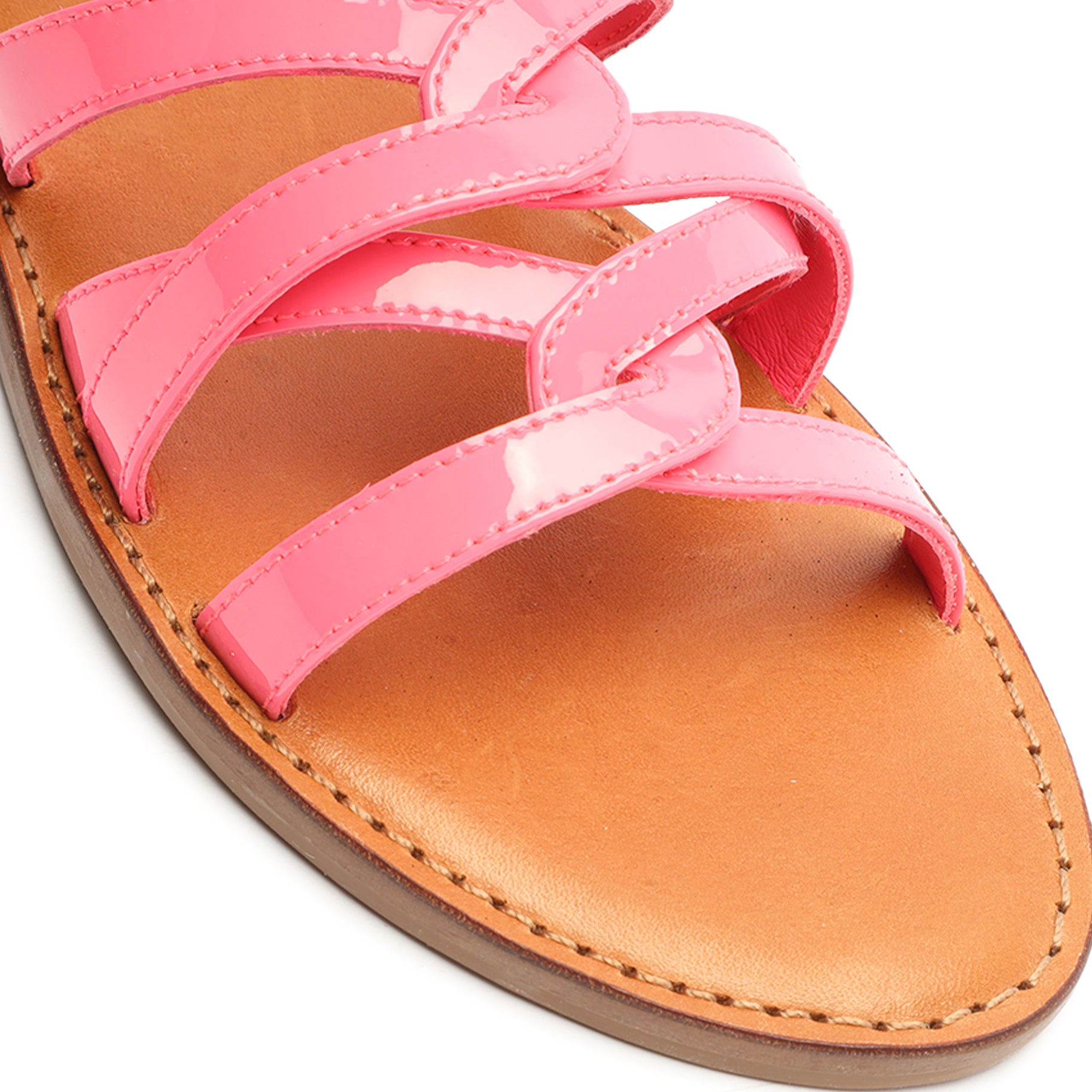 Lyta Women's Patent Leather Sandals - Comfortable Strappy Dress Sandals for Summer, Weddings & Beach Vacations
