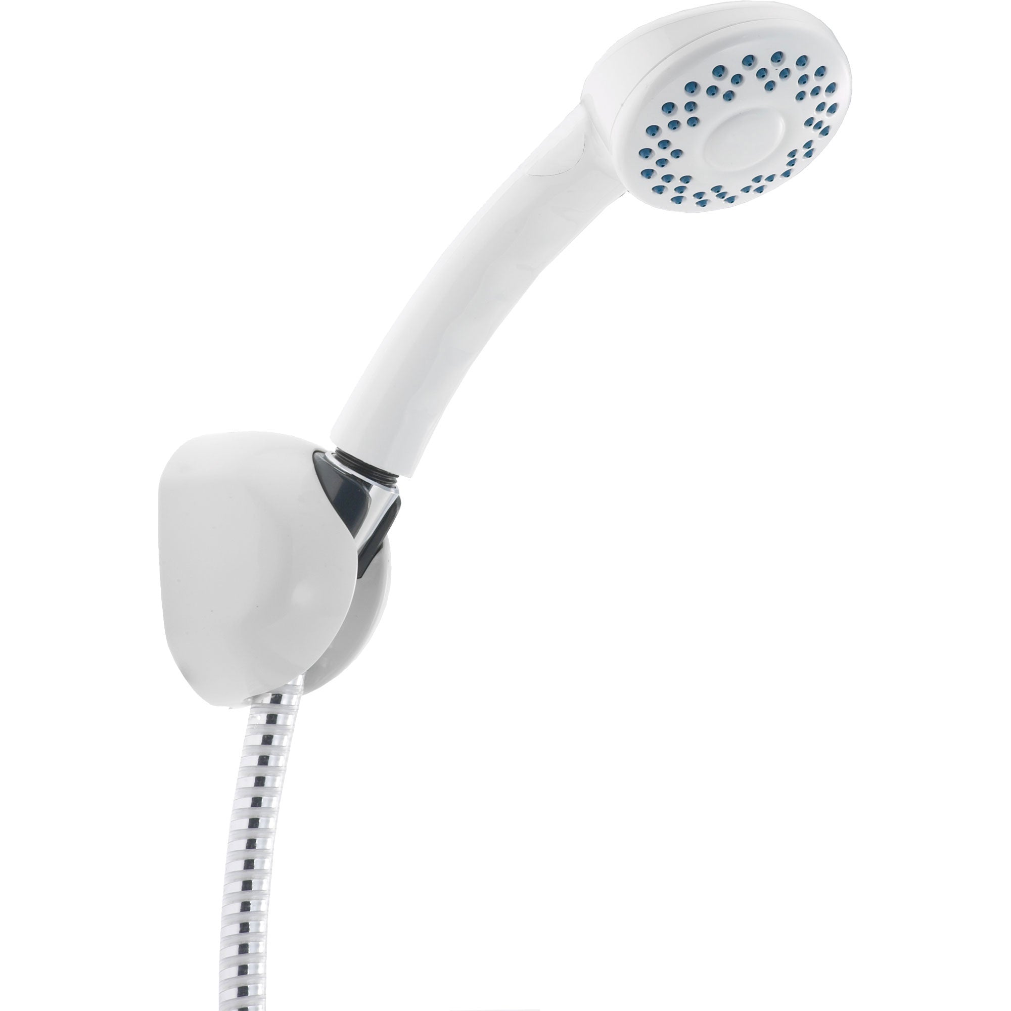 Delta 1 Spray Fixed Wall Mount Handheld Shower Head in White Finish - Perfect for Bathroom Renovation & Spa-Like Shower Experience