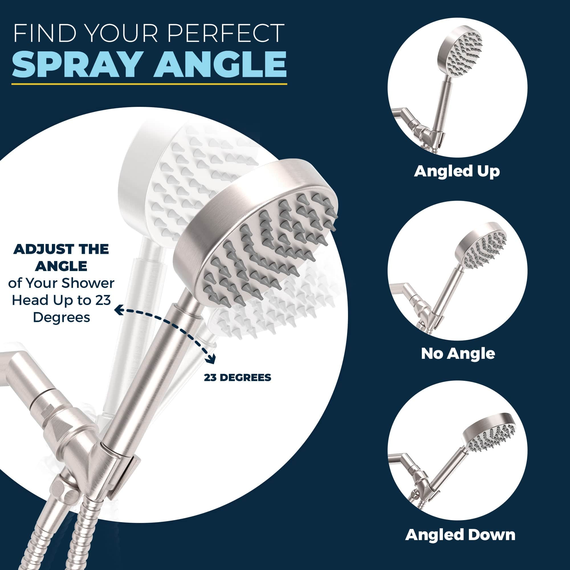 Stainless Steel Universal Handheld Shower Head Holder - Adjustable Shower Arm Mount for Bathroom, Perfect for Home, RV & Spa Use