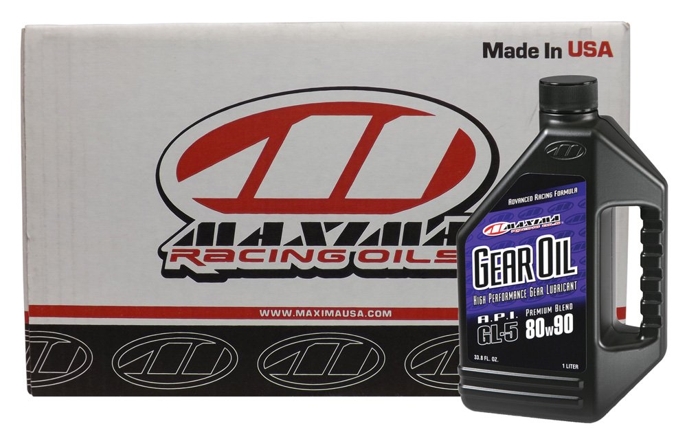 Maxima (CS43901-12PK) 80W-90 Premium Motorcycle Gear Oil - 1 Liter, Case of 12 Bottles - High Performance Transmission Fluid for Motorcycles, ATVs & Dirt Bikes - Ideal for Off-Road Riding & Heavy-Duty Use