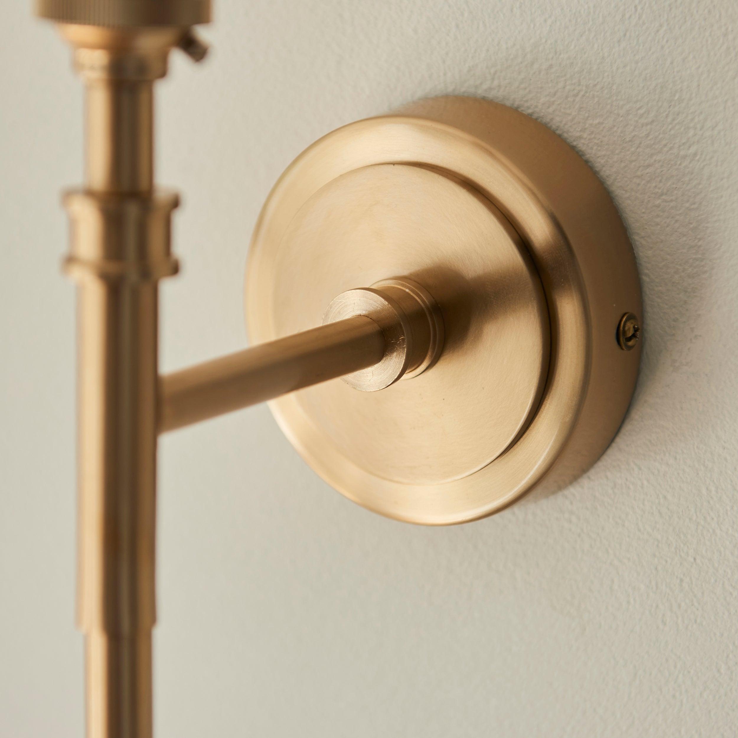 Chester Brass Wall Light with Grey Zigzag 16cm Shade - Vintage Industrial Sconce for Bedroom, Hallway & Living Room Lighting