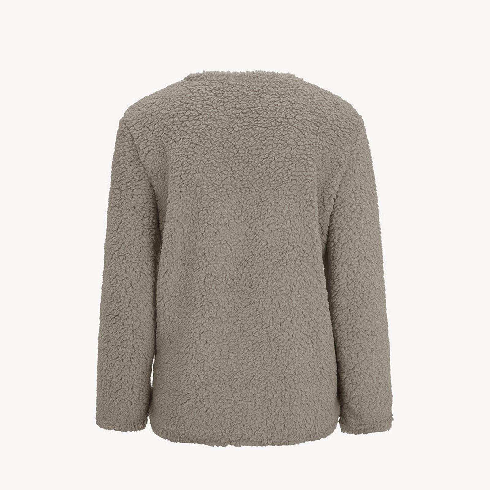 2024 Women's Winter Fleece Jacket - Soft Fuzzy Sherpa Cardigan with Open Front | Warm Cozy Casual Coat for Outdoor Activities, Travel & Daily Wear
