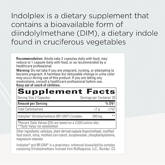 Integrative Therapeutics Indolplex - Premium DIM Supplement for Hormone Balance & Detox - Supports Women's & Men's Health - Ideal for Daily Wellness & Immune Support