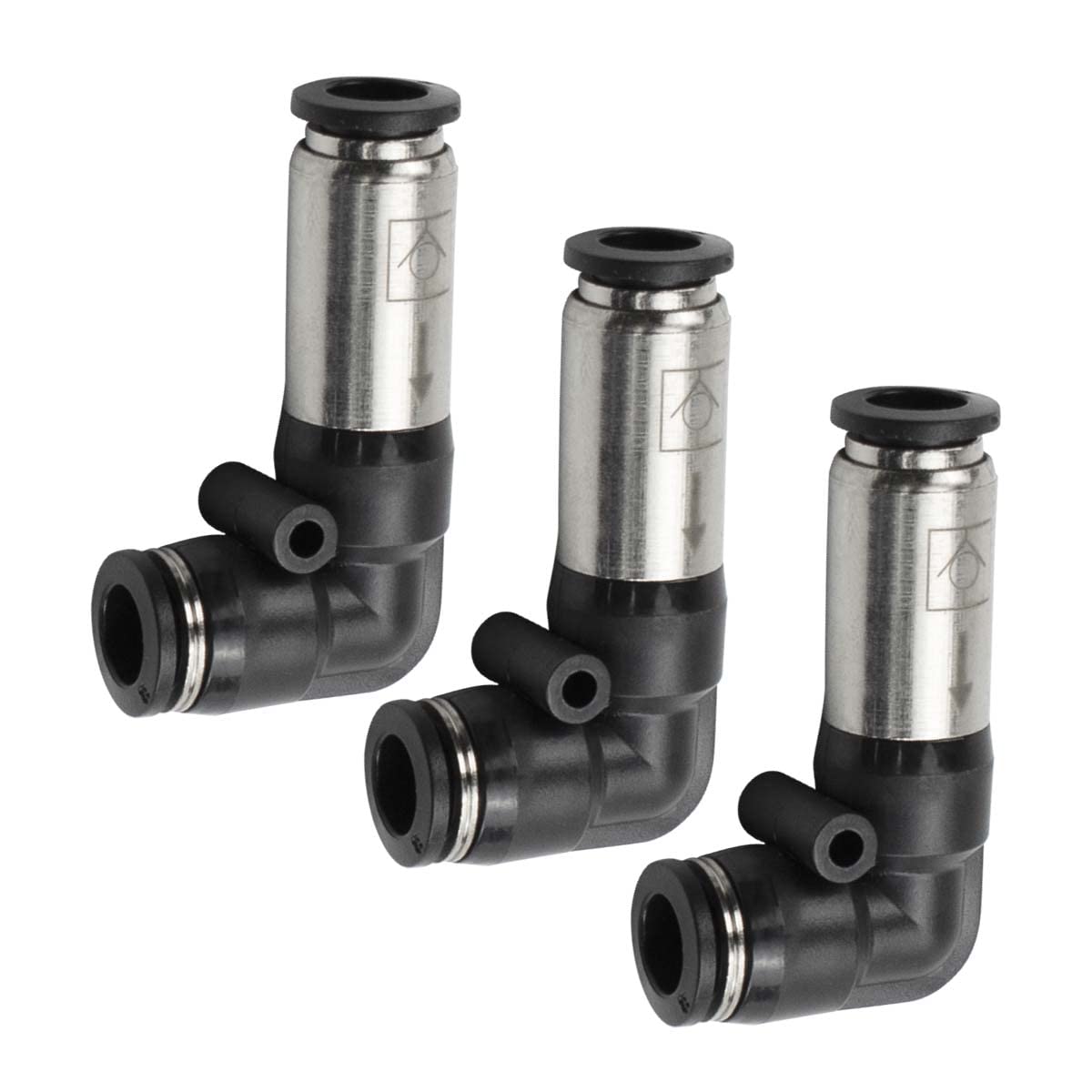 3 Pack 4mm Elbow One Way Flow Pneumatic Check Valve - Push to Connect Air Tube Fitting for Air Compressor, HVAC Systems & Pneumatic Tools (Industrial & DIY Use)