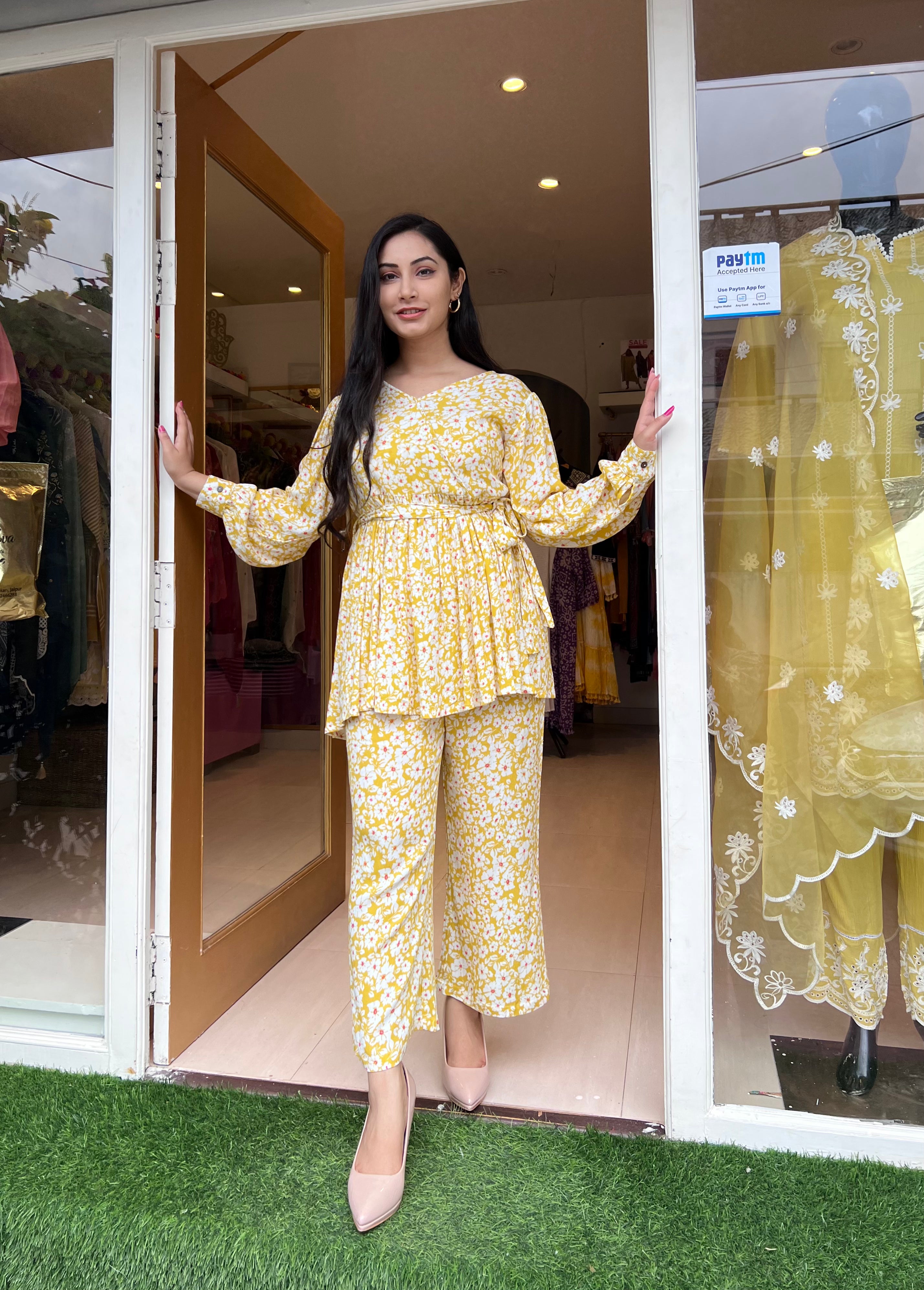 Stylish Yellow Matching Outfit Set for Women | Summer Casual Wear | Perfect for Beach, Brunch & Date Nights