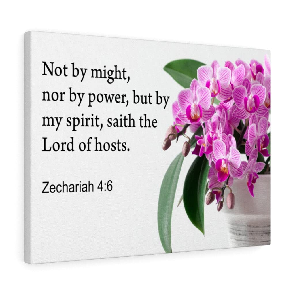 Christian Wall Art - Bible Verse Print 'Lord of Hosts Zechariah 4:6' - Ready to Hang Scripture Decor for Home, Church & Office - Inspirational Gift for Weddings, Baptisms & Housewarming