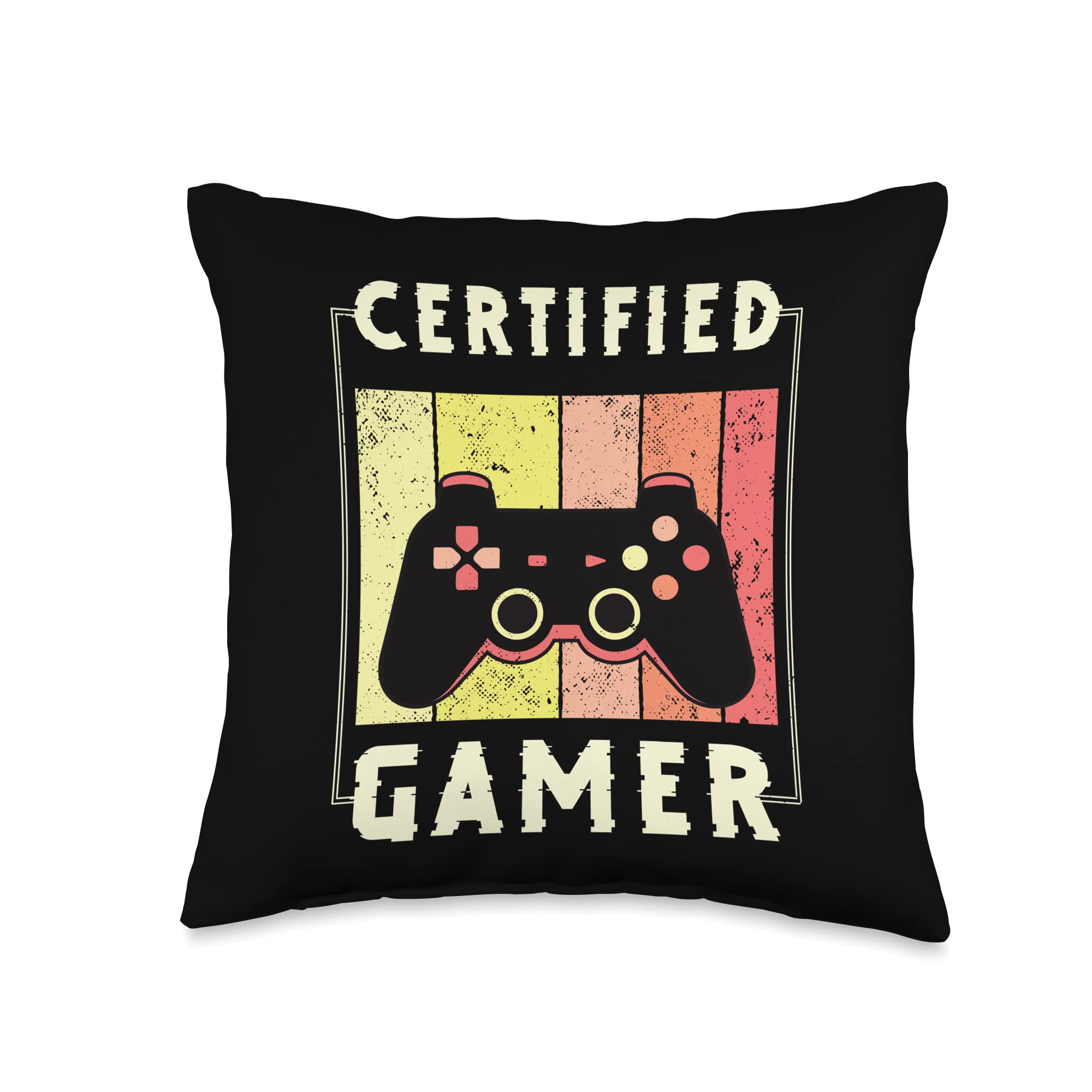Vintage Gaming Throw Pillow 16x16 - Retro Video Game Decor for Gamers, Funny Gaming Gift for Boys & Girls - Perfect for Gaming Rooms, Couches & Gamer Gifts (Multicolor)