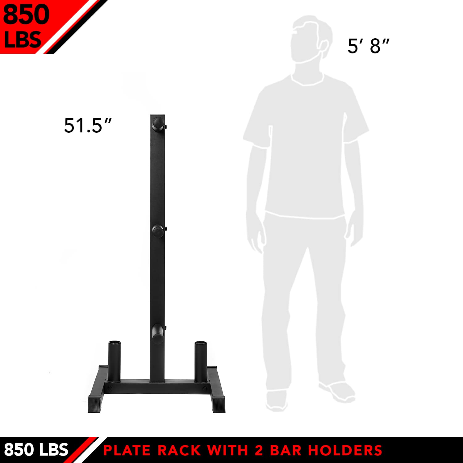 JFIT Heavy Duty Weight Rack & 2 Olympic Bar Holder for 2