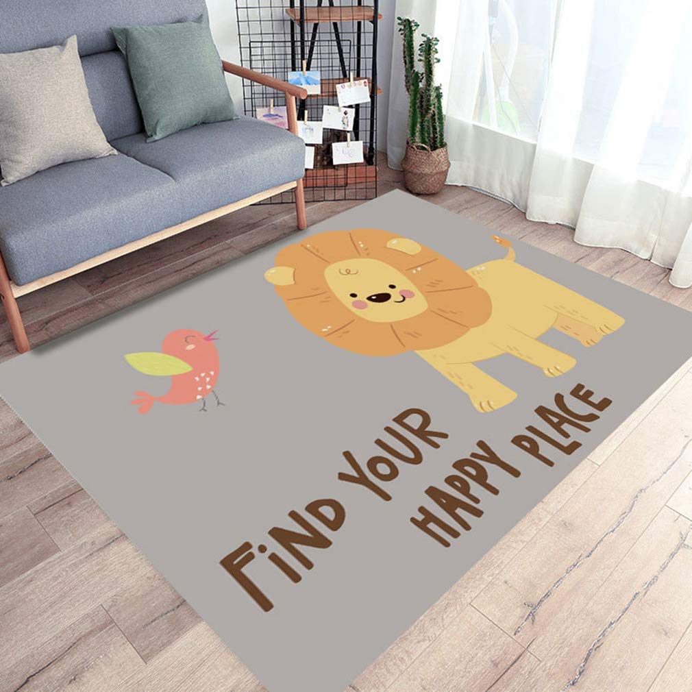 Soft Non-Slip Kids Play Mat - 5'x6' Rectangular Nursery Rug for Baby Crawling, Playroom & Living Room | Modern Nordic Animal Print Carpet for Indoor/Outdoor Use | Perfect for Daycare, Bedroom Decor & Toddler Safety