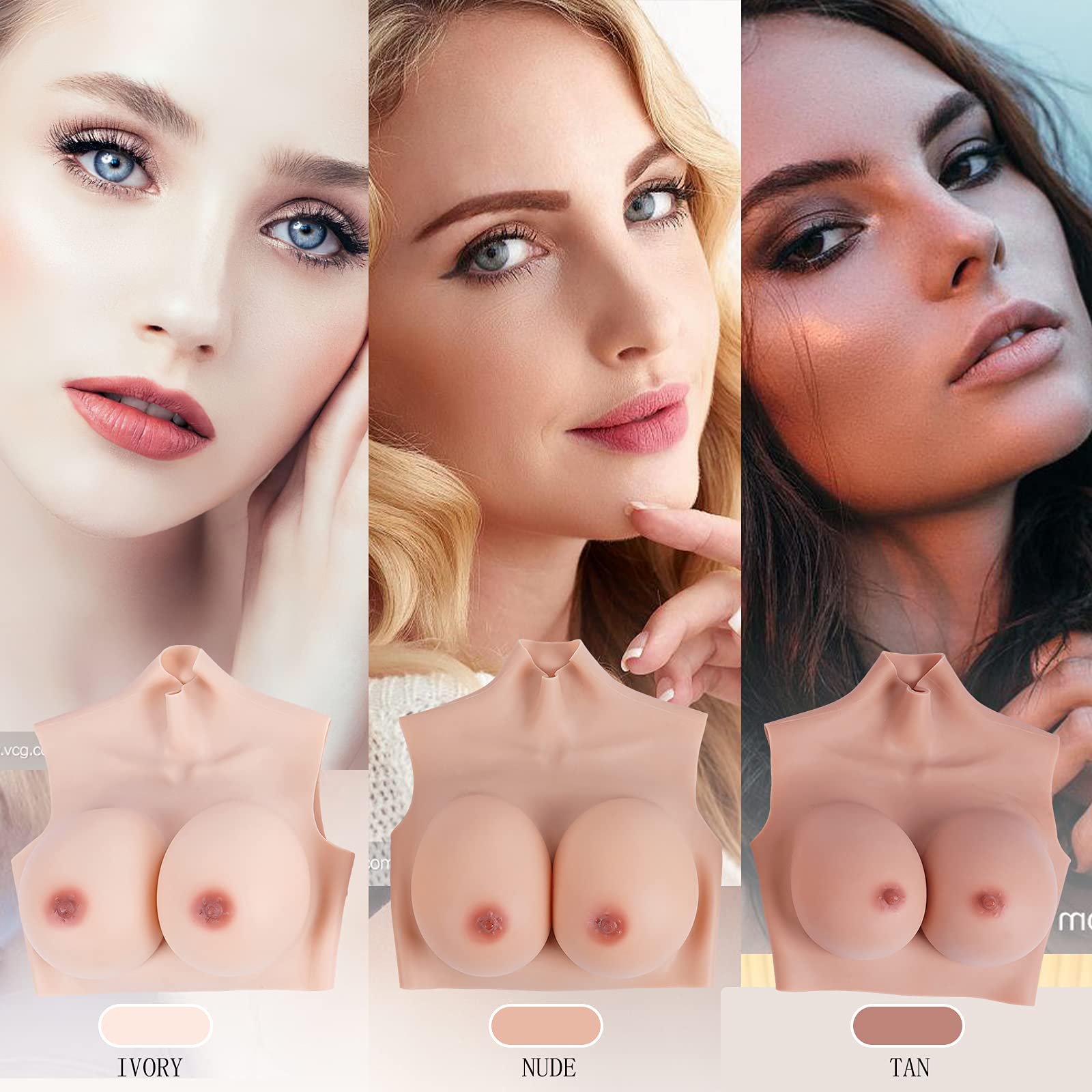 Silicone Breast Plates for Crossdressers - Realistic Fake Boobs & Breast Forms - Comfortable Wear for Cosplay, Drag Shows & Gender Transformation
