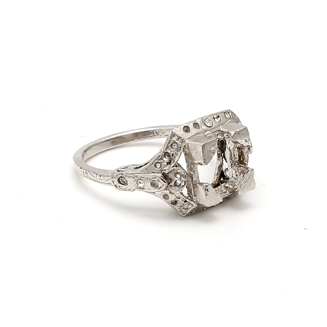0.05 Carat Old European Cut G SI1 Diamond Platinum Semi Mount Ring - Vintage Style Engagement Ring for Women, Perfect for Proposals, Weddings & Anniversaries