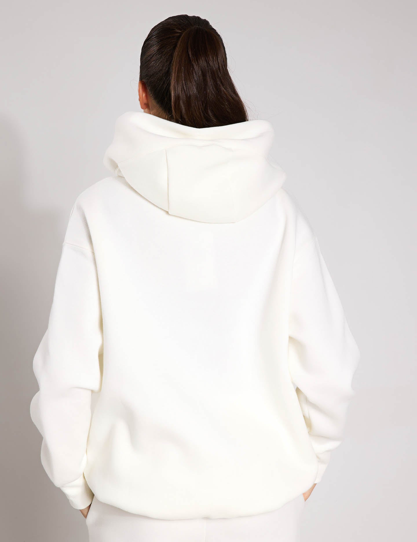 Phoenix Fleece Oversized Hoodie for Men & Women - Sail/Black - Cozy Sportswear for Running, Gym, and Casual Wear