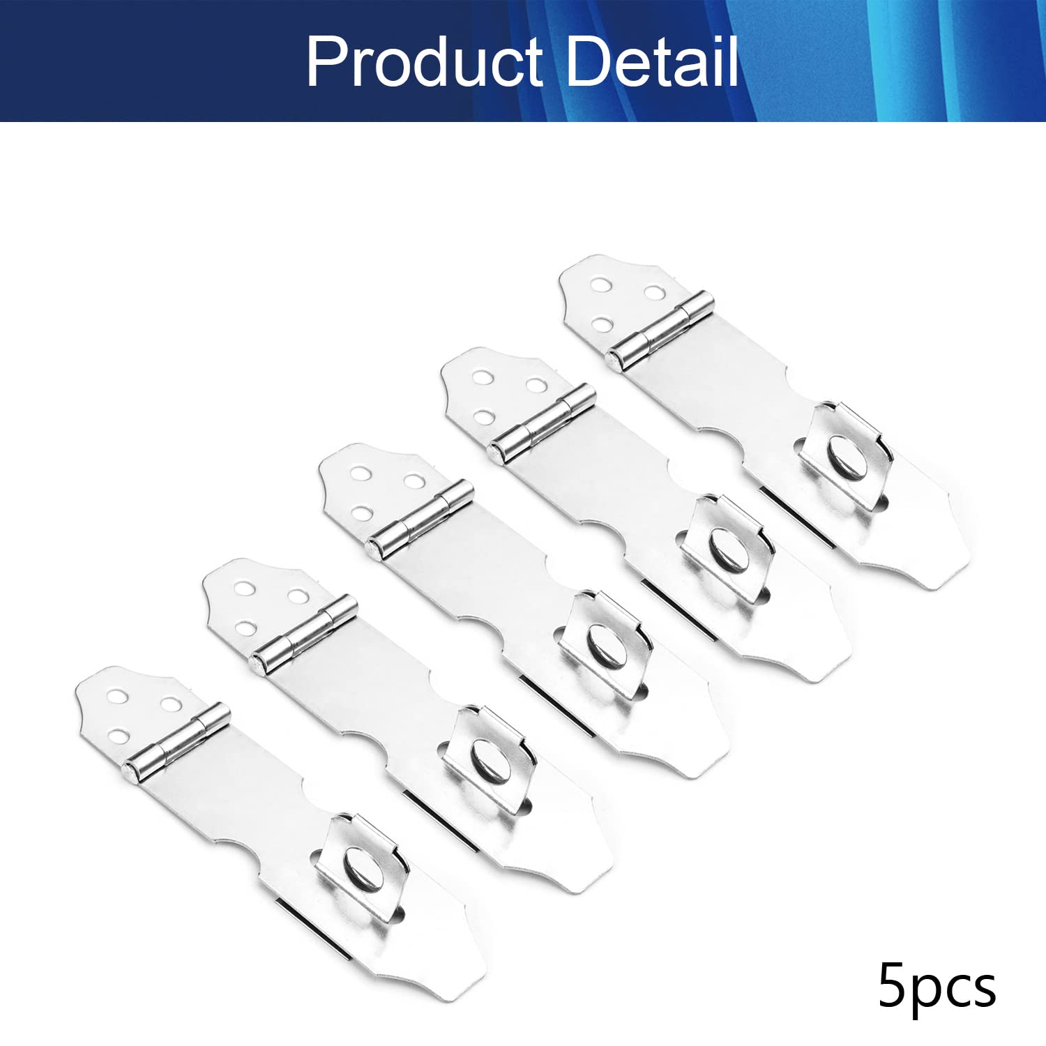 Stainless Steel Knob Hasp Lock with Keys - 5PCS Set for Small Doors, Cabinets, File Drawers & Freezer Security (128mm/5