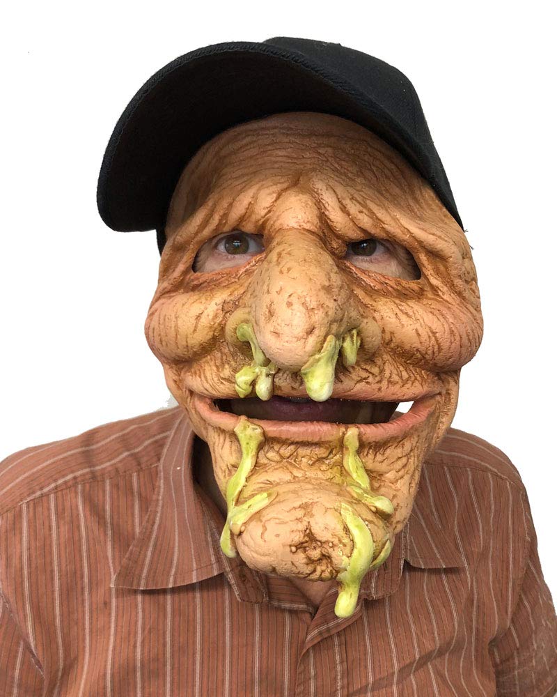 Zagone Studios Snot Your Problem Old Man Halloween Mask - Scary Costume Accessory for Pranks, Cosplay & Horror Parties