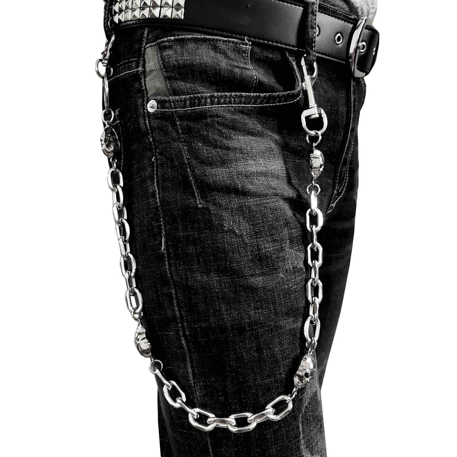 Stylish Skull Rock Hip Hop Men's Wallet Chain Waist Belt - Perfect for Punk, Gothic & Hip Hop Fashion Accessories
