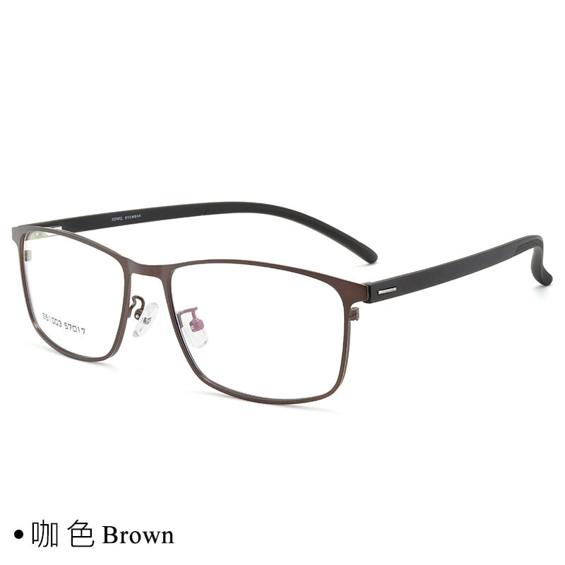 Bclear Men's Full Rim TR90 Alloy Frame Spring Hinged Eyeglasses 61003 - Lightweight & Durable Glasses for Work, Reading & Everyday Use