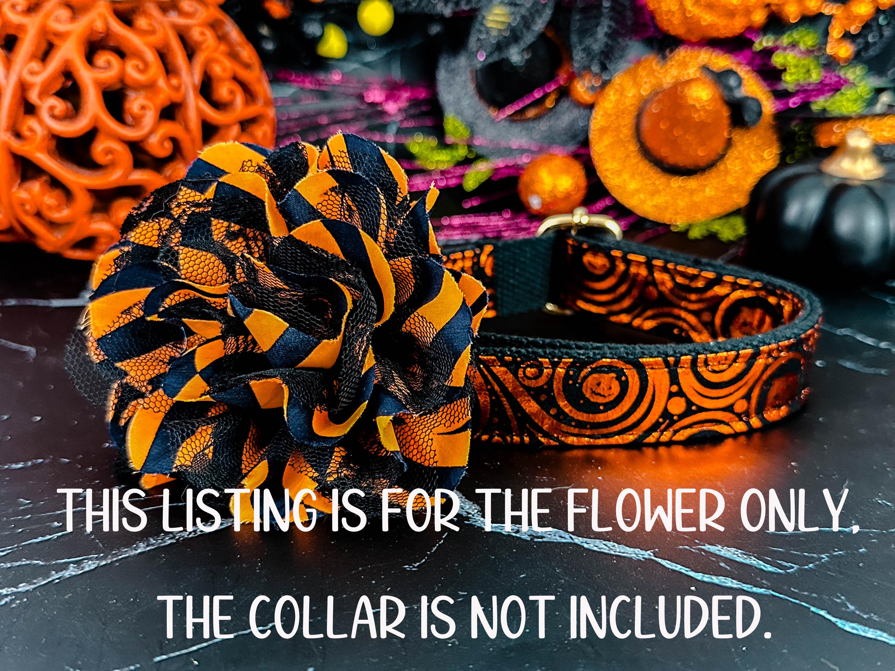 Halloween Dog Collar Flower Accessory - Cute Floral Pet Bandana for Small & Large Dogs - Perfect for Halloween Costumes, Parties & Photo Shoots