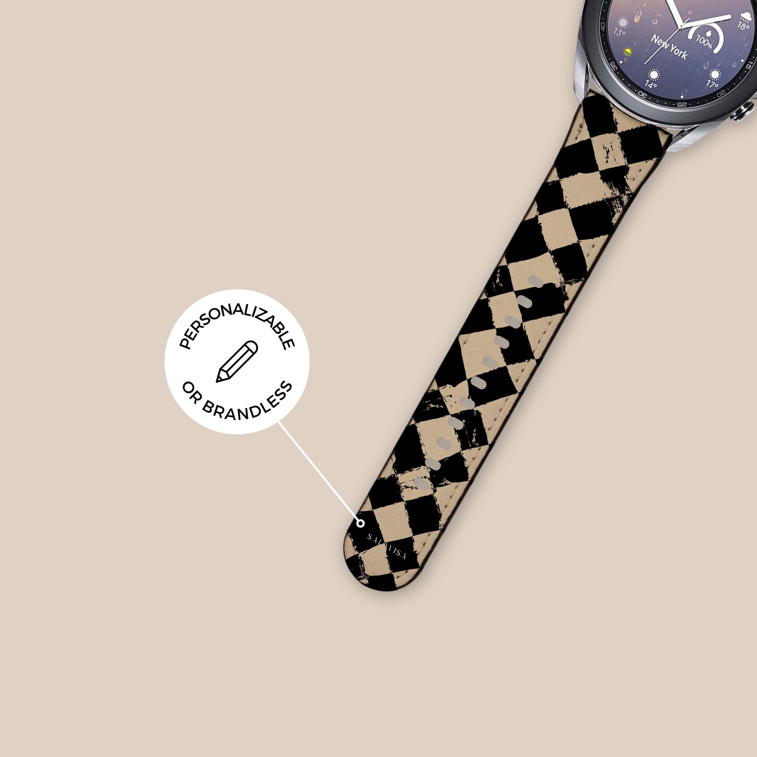 Galaxy Watch Band with Chess Cross Board Design - Stylish & Durable Smartwatch Strap for Samsung Galaxy Watch - Perfect for Gaming, Workouts & Everyday Wear