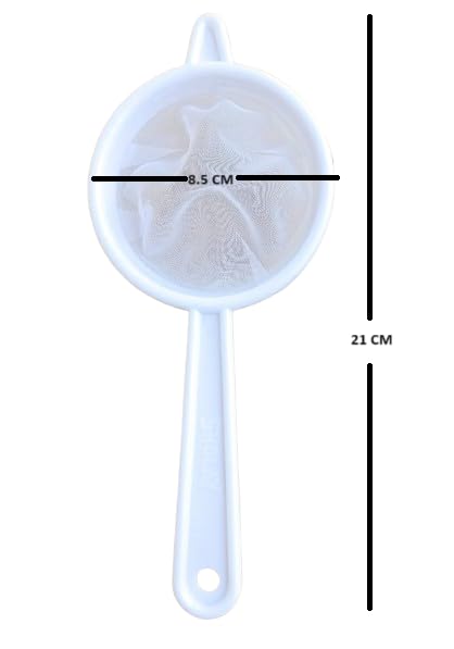 Premium Double Mesh Plastic Tea Strainer for Loose Leaf Tea - 4 Pack, White - Perfect for Kitchen, Office, Camping & Travel Brewing