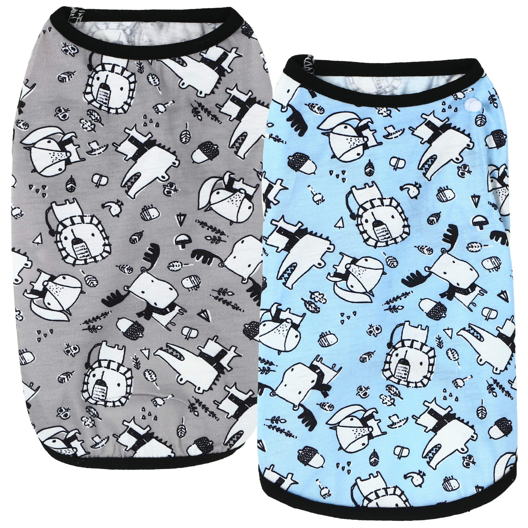 VSPET 100% Cotton Cute Summer Dog Shirt for Small Dogs - Puppy Clothes for Chihuahua, Bulldog, Yorkie & Cats - X-Small Pet Apparel for Outdoor Walks & Indoor Playtime