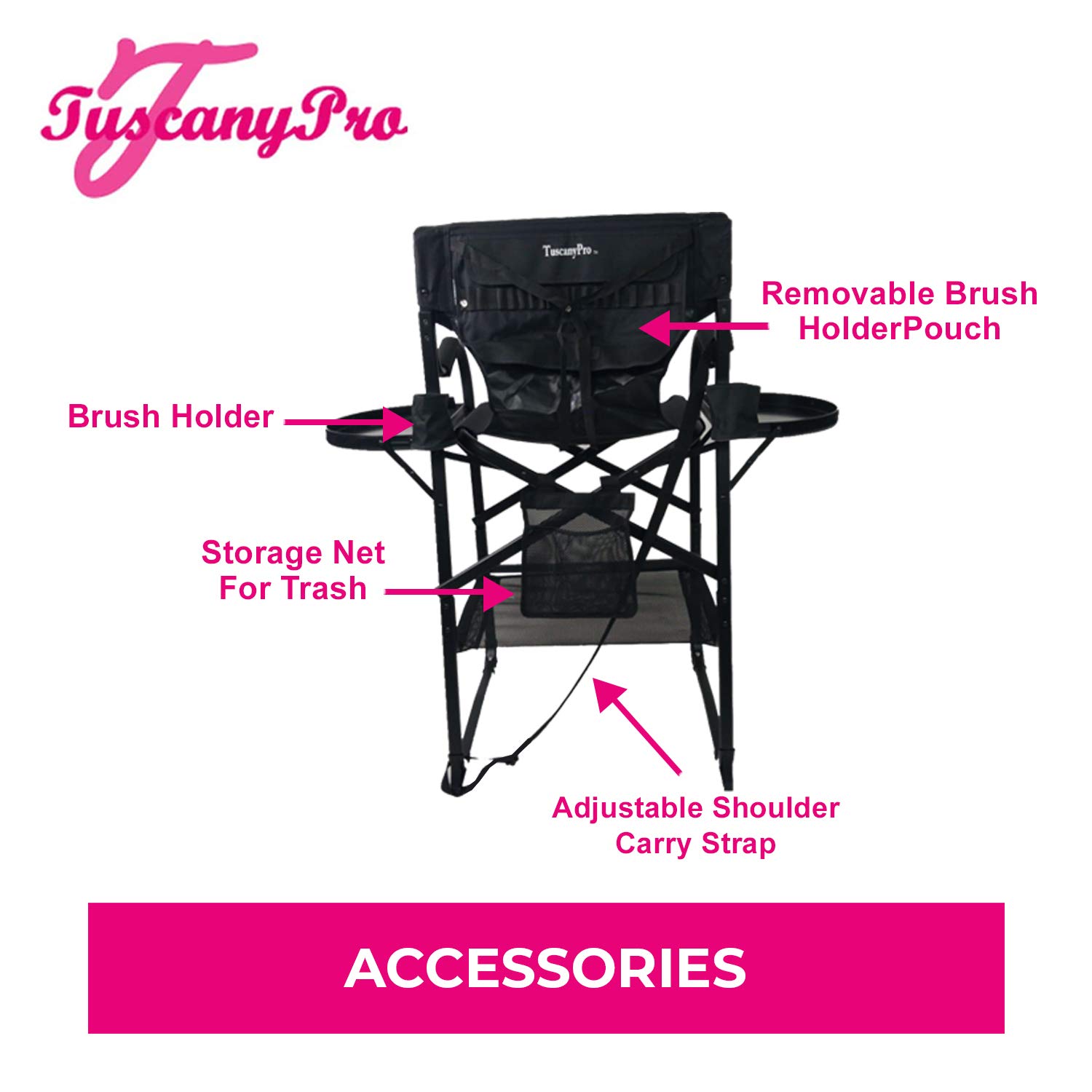 Premium Heavy Duty Director Chair for Bridal Makeup - Adjustable Height Italian Design Wedding Chair with Carry Bag - Ideal for Bridal Suite, Salon, and Outdoor Events