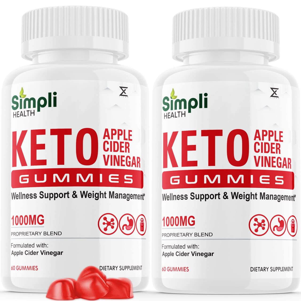 (2 Pack) Simpli ACV Keto Gummies - Apple Cider Vinegar Keto Supplement for Weight Loss & Energy Boost - 120 Gummies - Perfect for Ketogenic Diet & Healthy Lifestyle